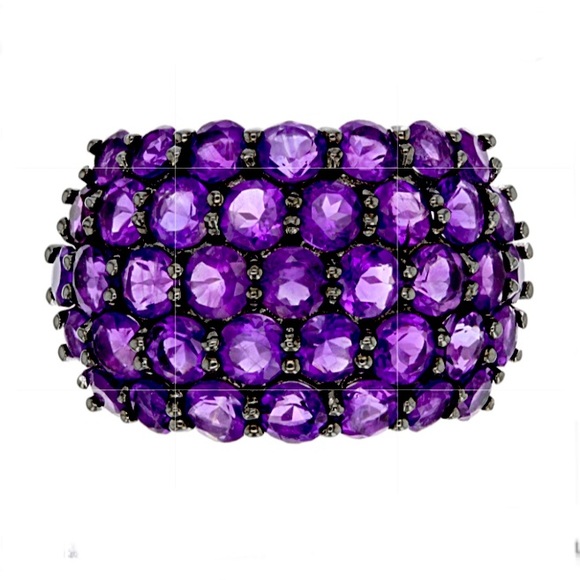 Jewelry TV Jewelry - NWT Amethyst 2.50 Carats black post work #PurpleRain Genuine sizes 8 & 9